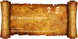 Klimstein Emese névjegykártya